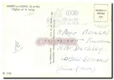Moret-sur-Loing — Katedra i Loing — Wydawnictwo Sztuki, Paryż — Rewers