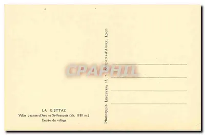 Schneekreuz — La Giettaz, Eingang zum Dorf — Phototypie Lascurun, Lyon — Rückseite