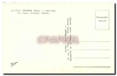 Soissons (Aisne) — Saint-Jean des Vignes (Dawna Abpia) — La Cigogne — Rewers