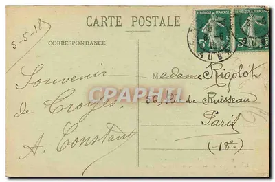 Troyes - Jardim de Chevreuse - O Vin, Vaso de Bronze de Briden, Escultor de Troyes — Verso