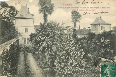 Bilhete postal antigo Meudon Villa Moliere antiga casa de campo de Armande