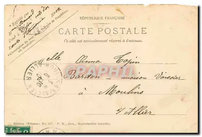 Bilhete postal antigo Meudon Villa Moliere antiga casa de campo de Armande — Verso