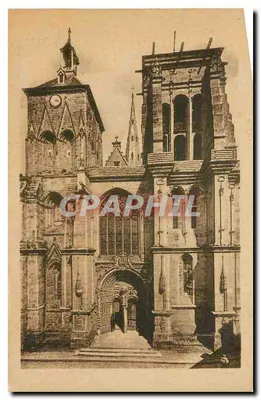 Guingamp — A Basílica Nossa Senhora do Bom Socorro — Fachada Ocidental — CI. DES ARTS PHOTO-MÉCANIQUES — Paris — n° LL.21