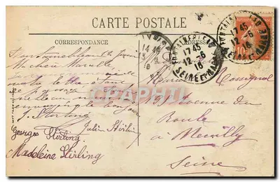 Castelo de Fontainebleau — Quarto de Marie-Antoinette — N. G. — Verso
