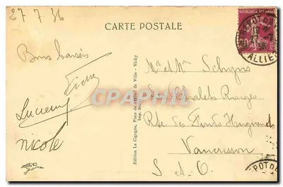 Vichy — Park i źródło Célestins — Wydawnictwo La Cigogne — Rewers