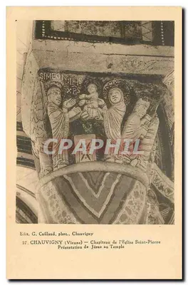 Capitéu da Igreja São Pedro — Apresentação de Jesus ao Templo — Edit. G. Caillaud, Chauvigny