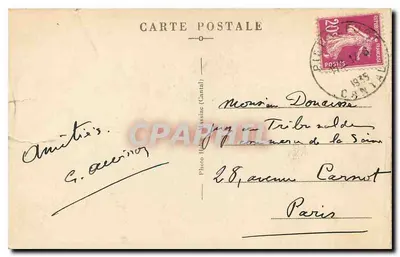 Pierrefort (Cantal) — Estrada da Devèze, um trecho perigoso acima da Devèze — Edição Delrieux, Pierrefort — Verso