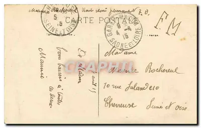 Bilhete postal antigo Macon Vista geral — Verso