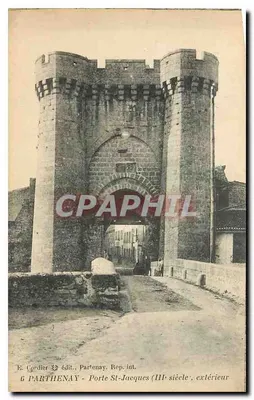 Partenay - Porta São Jacó (século III), exterior — E. Cordier, editor, Partenay, Rep. int.