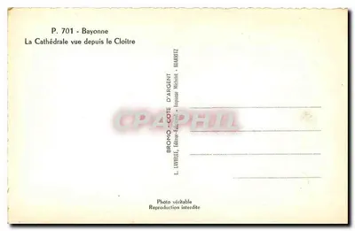 Bayonne — Katedra widziana z klasztoru — L. Lavielle — Rewers