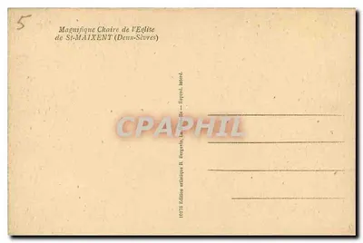 Cadeira da igreja de St-Maixent (Deux-Sèvres) — editor R. Bergéville, n°5 — Verso