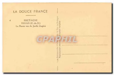La Rance gezien vanaf het Engelse Tuin — Dinan (C. du-N.) — Les Éditions d'Art YVON, Dinan — Achterkant