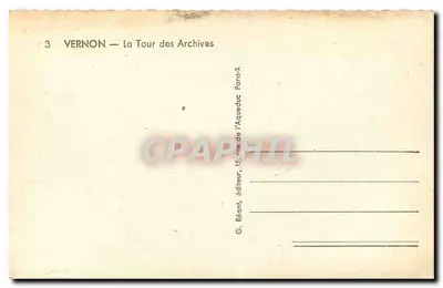 Vernon — A Torre dos Arquivos — G. Récant, editor, 15, rue de l'Aqueduc, Paris — Verso