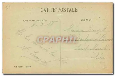 Reims w latach bombardowań 1914-17 — Zburzona katedra i bombardowana przez Niemców w ruinach — Rewers