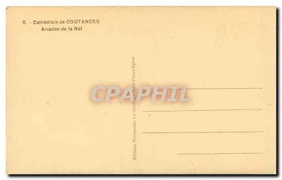 Catedral de Coutances — Arcadas de la Nave — Ediciones Normandas Le Goubey-Saint-Pierre-Églite — Reverso