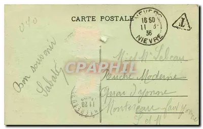 पुराना पोस्टकार्ड नेवर्स डुकल पैलेस — पीछे