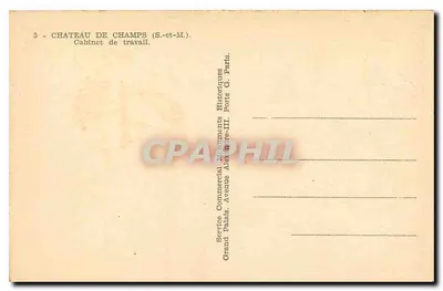 Castelo de Champs — Escritório — Service Commercial Monuments Historiques — Verso