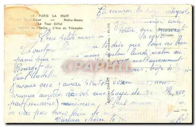Paris à Noite — Os monumentos iluminados — Edições Archives - Paris — Verso