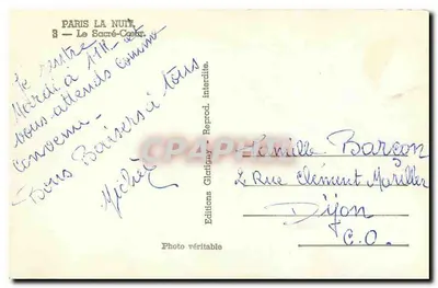 Parijs De Nacht — De Basiliek van het Sacré-Cœur — Uitgaven Glatigny — Achterkant