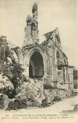 As ruínas da igreja em Vailly — Grande Guerra — editor LL, n° 606
