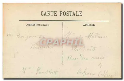 Versailles — Het Bassin van Latone, Het Tapis Vert en het Kanaal — uitgever Carte Postale, n°401 — Achterkant