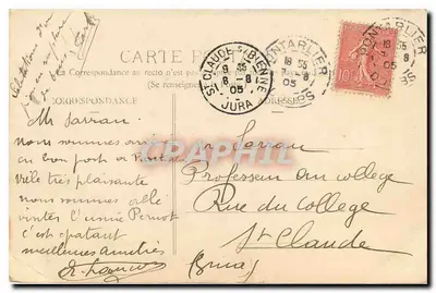 As Senhoras das Entreportes, perto do Pontarlier — vista das falésias — editor desconhecido — Verso
