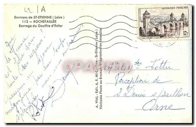Barragem do Gouffre d'Enfer — Rochetaillée (Loire) — editor Lafond — Verso