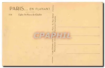 Igreja de São Pedro de Chaillot — Paris — Éditions d'Art Yvon — Verso