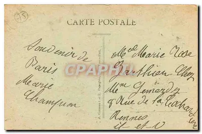 París — La Madeleine y la Rue Royale — A. P. — Reverso
