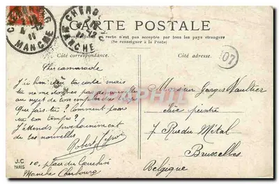 Stara pocztówka Paryż, Katedra Notre-Dame — Rewers