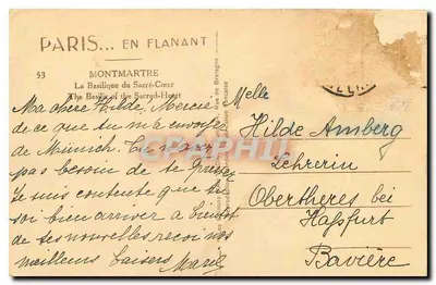 Basílica del Sagrado Corazón — Montmartre — editorial Yvon, n°53 — Reverso