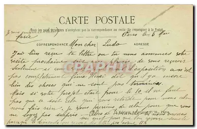 PARIS — Panorama da Seine em direção à Cidade — C.M. n°147 — Verso