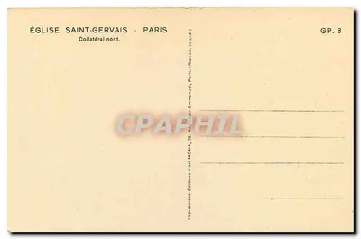 Kirche Saint-Gervais - Paris — Nordseite — Éditions Victor-Emmanuel, Paris — Rückseite