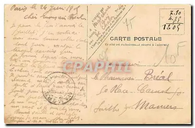 Estátua de Joana d'Arc por Dubois — Paris — V.P. Paris. No. 27 — Verso