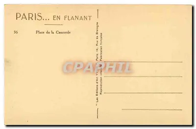 Piazza da Concorde — Obelisco e Fonte — Éditions d'Art YVON, Paris — Verso