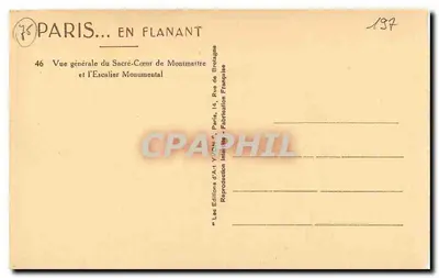 Sacré-Cœur de Montmartre — Algemene uitzicht en de Monumentale Trap — Les Éditions d'Art YVON, Parijs — Achterkant