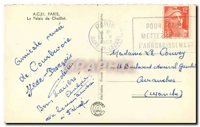 Pałac Chaillot — Paryż — A.C.21, wydawca Prawdziwa Fotografia — Rewers