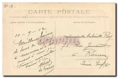 Compiègne — Castelo — Quarto de Maria-Antoinette — Edição Nouvelles Galeries n°27 — Verso