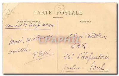 Clermont-Ferrand — Widok z Jaude, zdjęcie z Hotelu Pocztowego — Rewers