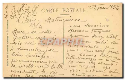 Miasto Carcassonne — Zewnętrzne fortece zamku — Wydawnictwo Nowych Galerii — Rewers