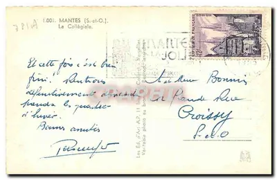 Mantes-la-Jolie — The Collegiate Church — Publisher H.P. n°1.001 — Back