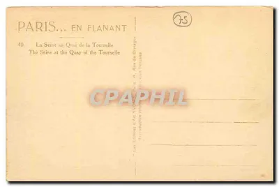 Notre-Dame de Paris — A Seine no Quai de la Tournelle — Éditions d'Art Yvon, n°40 — Verso