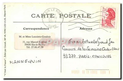 Paris Vécu — Na rua — L J S Cie, Angoulême-Paris — Verso