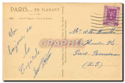 Plaats de Concordie — Station Saint-Lazare — Edities d'Art V. Marlet — Achterkant