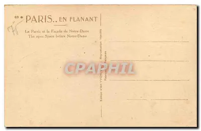 Paris — Façade de Notre-Dame — Édition d'Art YVON — Verso