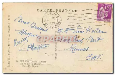 Place de la Bastille — Paris — n°20 — Verso