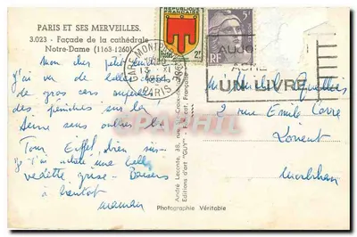 Notre-Dame w Paryżu — Façada (1163-1260) — Wydawnictwo artystyczne 'GUY' — Rewers