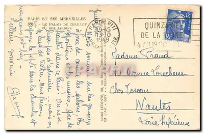Palácio de Chaillot — Vista dos Jardins — Ed. d'Art « Guy » n° 38 — Verso
