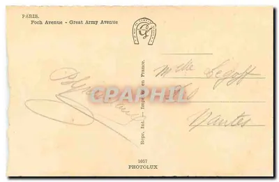 Parigi - Avenue Foch - Avenue de la Grande Armée — Photolux, n° 1057 — Verso