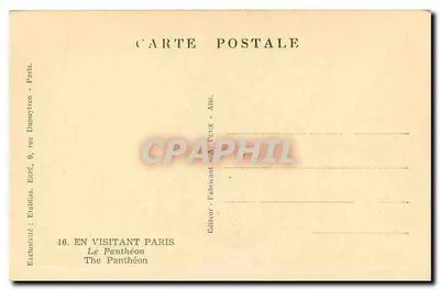 O Panteão — Paris — Editor A. Pecux, Albi — Verso